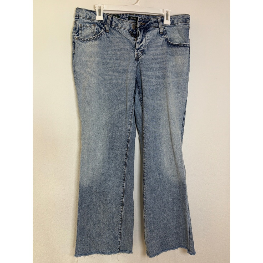 Wild Fable Low-Rise Bootcut Jeans Light Wash Raw Hem Blue Denim Size 12